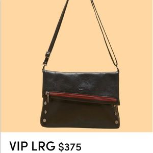 Hammitt VIP Large Crossbody. Black/Gunmetal